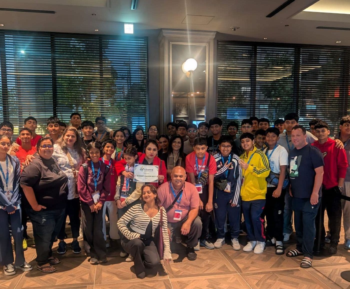 Edterra school study tour group handled by Odaduu at their hotel in Japan